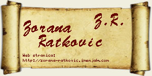 Zorana Ratković vizit kartica